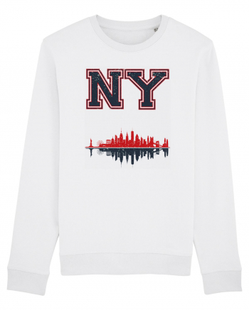 Retro Vintage New York College Jersey White