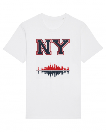 Retro Vintage New York College Jersey White