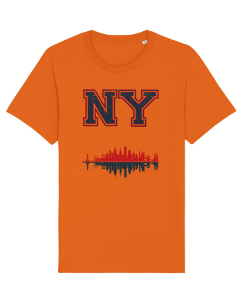 Retro Vintage New York College Jersey Bright Orange