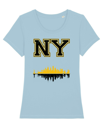 Retro Vintage New York College Jersey Sky Blue
