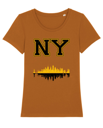 Retro Vintage New York College Jersey Roasted Orange