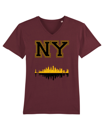 Retro Vintage New York College Jersey Burgundy