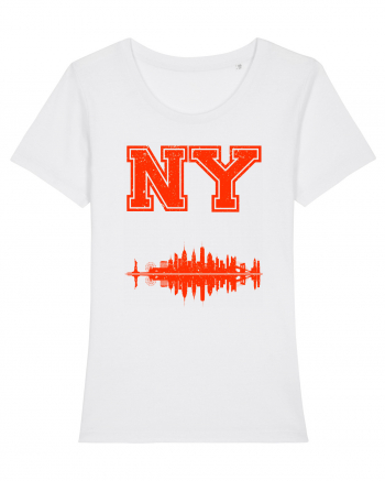 Retro Vintage New York College Jersey White