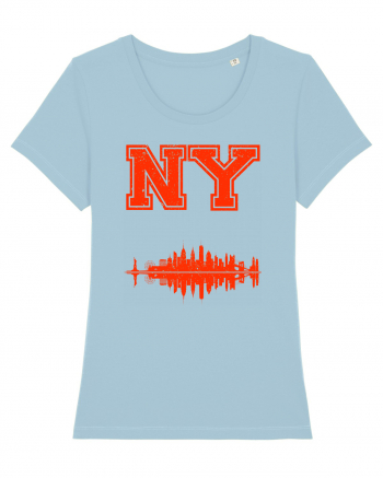 Retro Vintage New York College Jersey Sky Blue