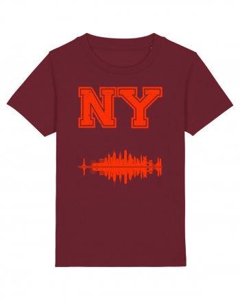 Retro Vintage New York College Jersey Burgundy