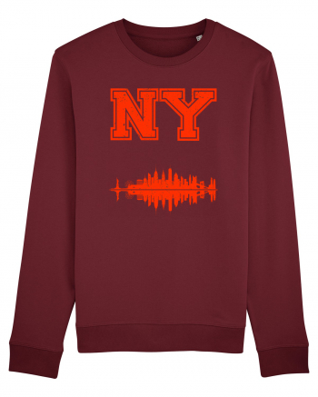 Retro Vintage New York College Jersey Burgundy