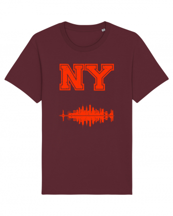 Retro Vintage New York College Jersey Burgundy