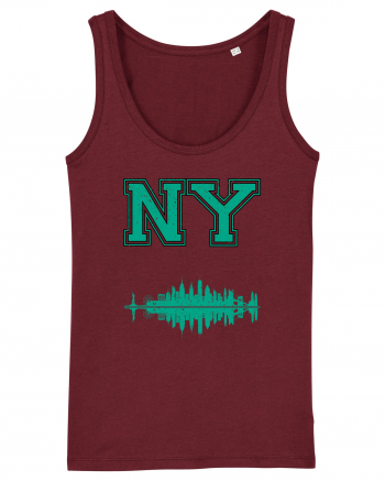 Retro Vintage New York College Jersey Burgundy