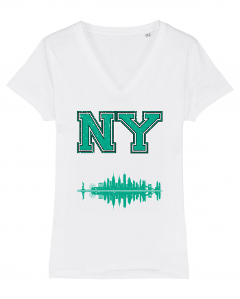 Retro Vintage New York College Jersey White