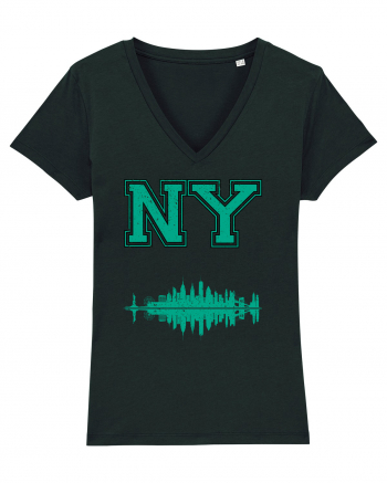 Retro Vintage New York College Jersey Black