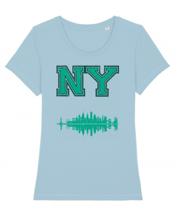 Retro Vintage New York College Jersey Sky Blue