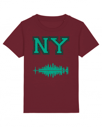 Retro Vintage New York College Jersey Burgundy