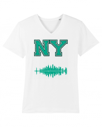 Retro Vintage New York College Jersey White