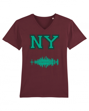 Retro Vintage New York College Jersey Burgundy