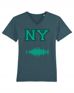 Retro Vintage New York College Jersey Tricou mânecă scurtă guler V Bărbat Presenter