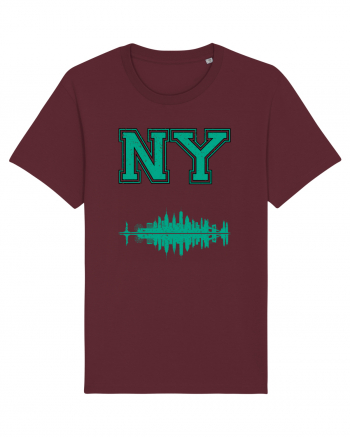 Retro Vintage New York College Jersey Burgundy