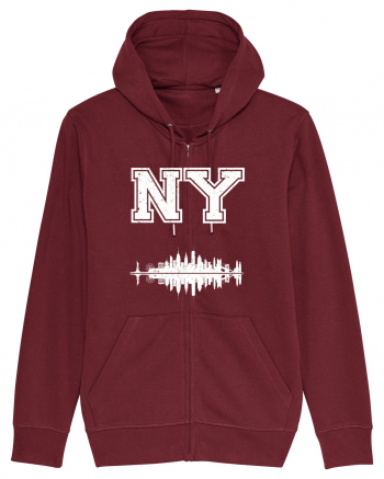 Retro Vintage New York College Jersey Burgundy