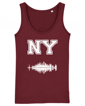 Retro Vintage New York College Jersey Burgundy