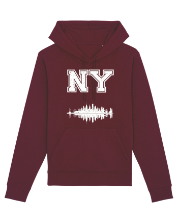 Retro Vintage New York College Jersey Burgundy