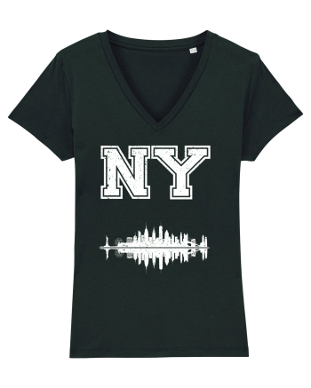 Retro Vintage New York College Jersey Black