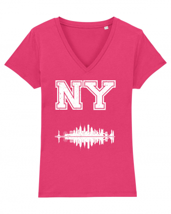 Retro Vintage New York College Jersey Raspberry