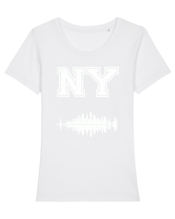 Retro Vintage New York College Jersey White