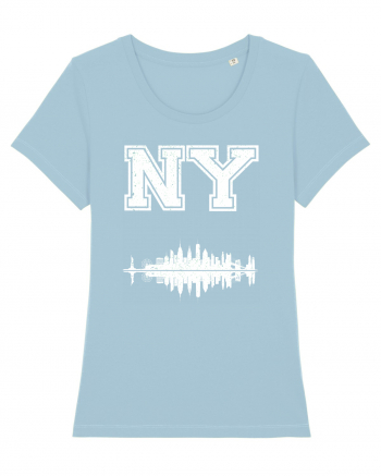 Retro Vintage New York College Jersey Sky Blue