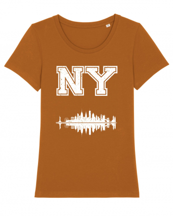 Retro Vintage New York College Jersey Roasted Orange