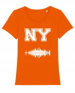 Retro Vintage New York College Jersey Tricou mânecă scurtă guler larg fitted Damă Expresser