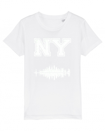Retro Vintage New York College Jersey White