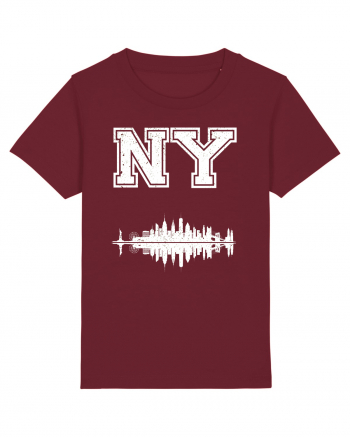 Retro Vintage New York College Jersey Burgundy