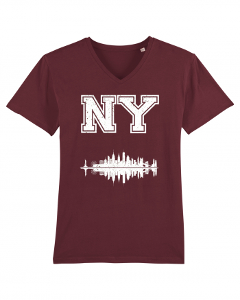 Retro Vintage New York College Jersey Burgundy