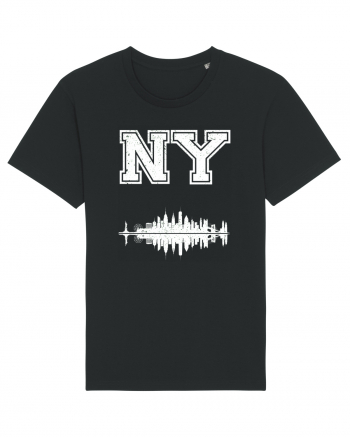 Retro Vintage New York College Jersey Black