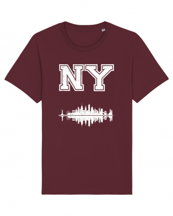 Retro Vintage New York College Jersey Burgundy