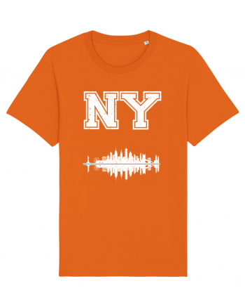 Retro Vintage New York College Jersey Bright Orange