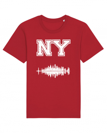 Retro Vintage New York College Jersey Red