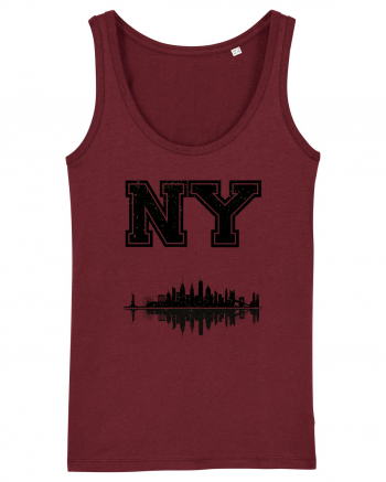 Retro Vintage New York College Jersey Burgundy