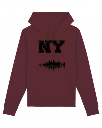 Retro Vintage New York College Jersey Burgundy