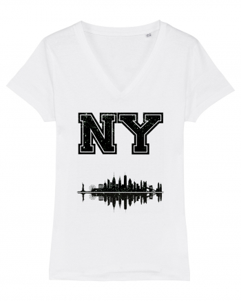 Retro Vintage New York College Jersey White