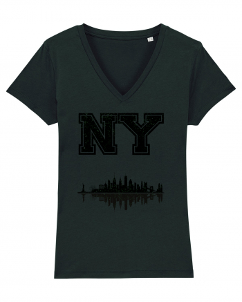 Retro Vintage New York College Jersey Black