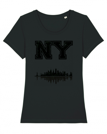 Retro Vintage New York College Jersey Black