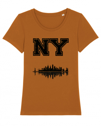 Retro Vintage New York College Jersey Roasted Orange