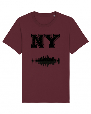 Retro Vintage New York College Jersey Burgundy