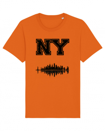 Retro Vintage New York College Jersey Bright Orange