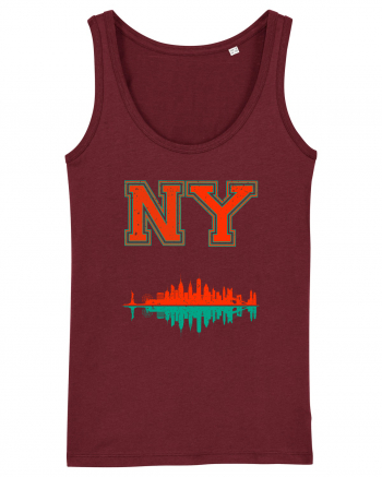 Retro Vintage New York College Jersey Burgundy