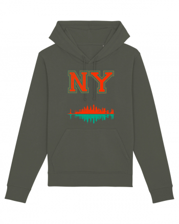 Retro Vintage New York College Jersey Khaki