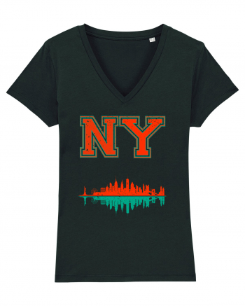 Retro Vintage New York College Jersey Black