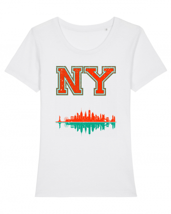 Retro Vintage New York College Jersey White