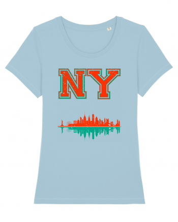 Retro Vintage New York College Jersey Sky Blue