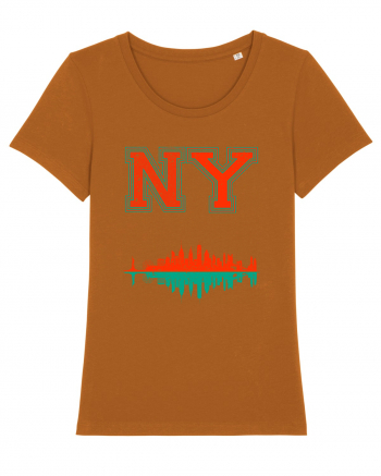 Retro Vintage New York College Jersey Roasted Orange